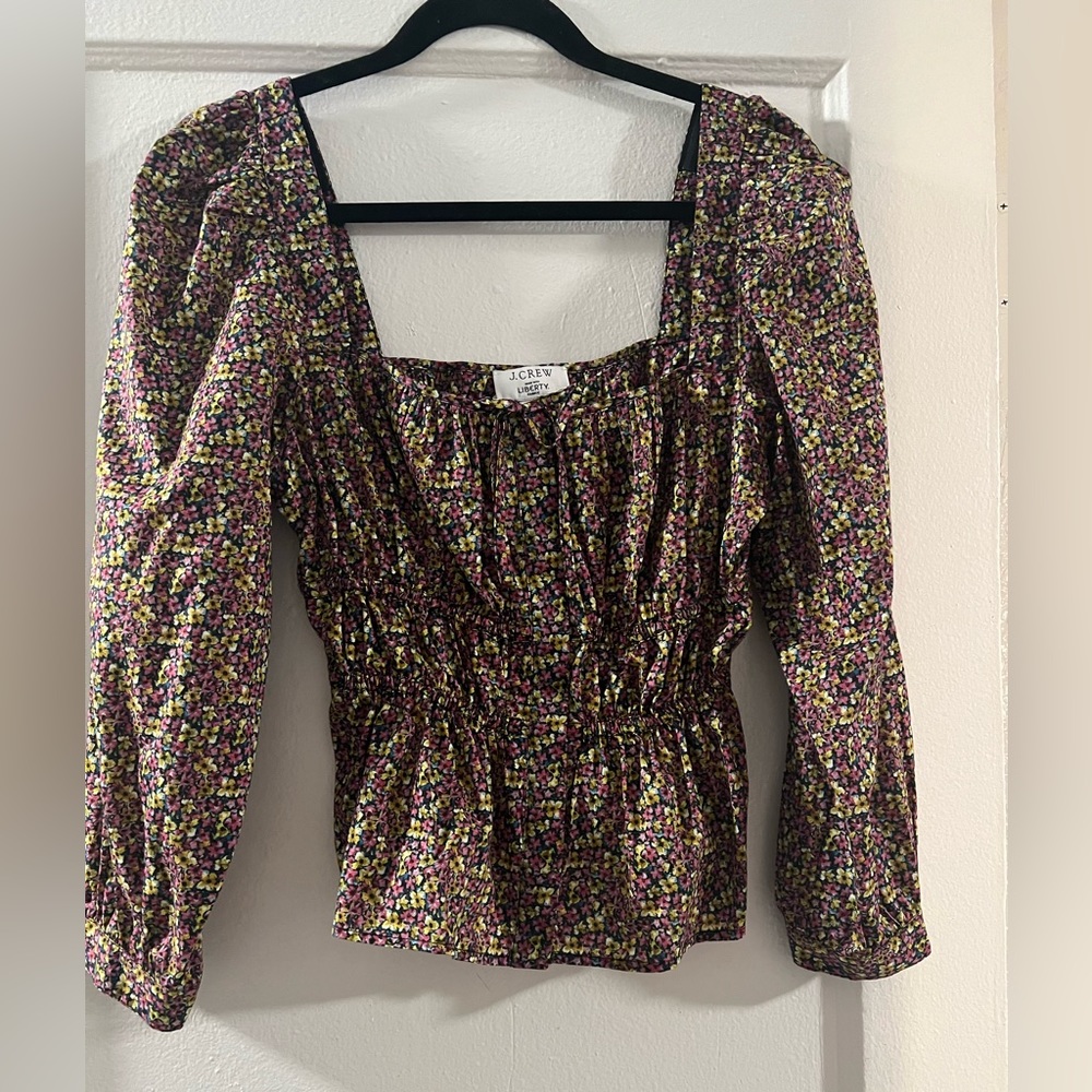 J. crew long sleeve floral top